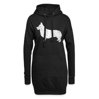 Corgi - Sweat-shirt à capuche long Femme - noir - Devant
