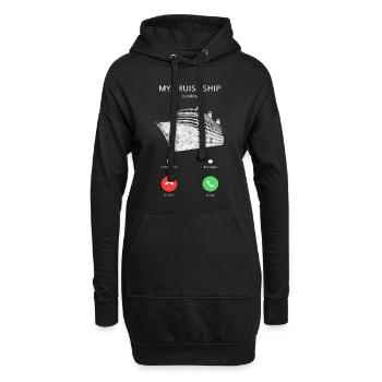 Bateau de croisière croisière croisière - Sweat-shirt à capuche long Femme - noir - Devant