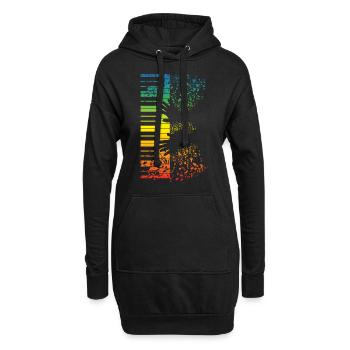Clavier piano cadeau musique musicien instrument - Sweat-shirt à capuche long Femme - noir - Devant