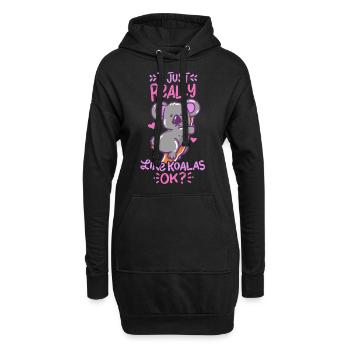 Koala - Hoodie-Kleid - Schwarz - Vorne