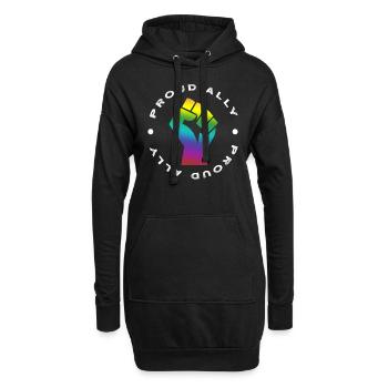 Proud Ally orgueil tolérance arc-en-ciel LGBT cadeau - Sweat-shirt à capuche long Femme - noir - Devant