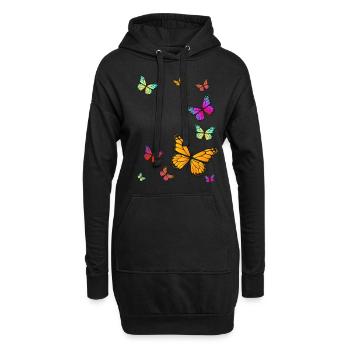 Ailes de papillons - Sweat-shirt à capuche long Femme - noir - Devant