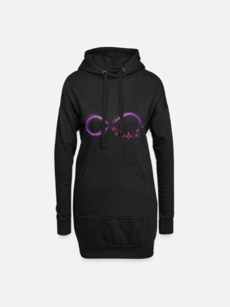 Butterflies infinity - Hoodie Dress - black