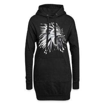 Lionne lionne - Sweat-shirt à capuche long Femme - noir - Devant