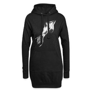 calamar - Sweat-shirt à capuche long Femme - noir - Devant