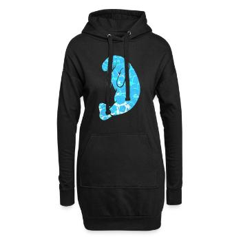 Vaches de mer - Sweat-shirt à capuche long Femme - noir - Devant