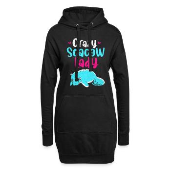 Vaches de mer - Sweat-shirt à capuche long Femme - noir - Devant
