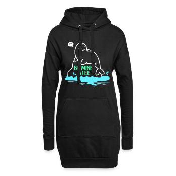 Laque de dugong sanglier Sirenia Manatee - Sweat-shirt à capuche long Femme - noir - Devant