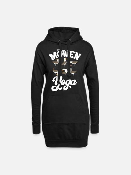 Möwen Yoga lustiges Geschenk für Norddeutschen - Hoodie-Kleid - Schwarz