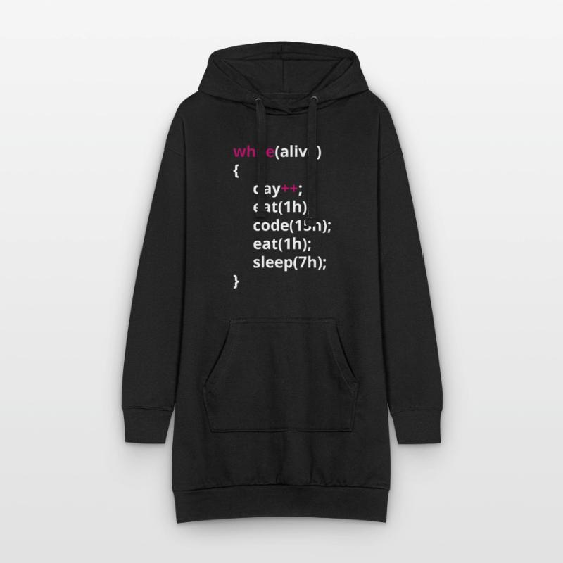 Programmierer Essen Code schlafen lustig PHP Hoodie-Kleid