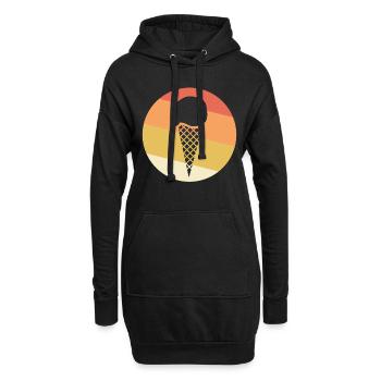 Vintage Eis - Hoodie-Kleid - Schwarz - Vorne