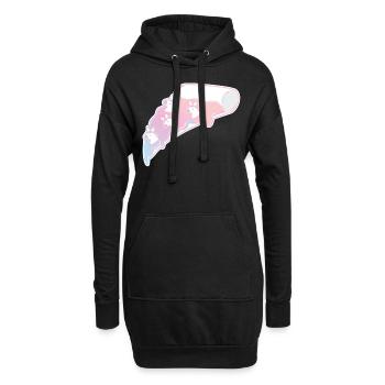 Einhorn Pizza Regenbogen T-Shirt - Hoodie-Kleid - Schwarz - Vorne