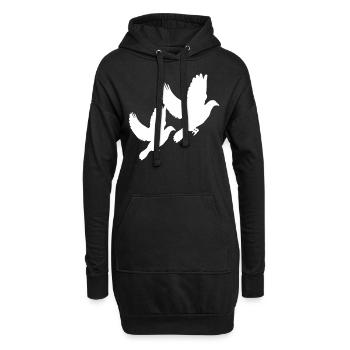 colombe - Sweat-shirt à capuche long Femme - noir - Devant