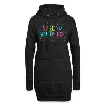 Freundlichkeit - Hoodie-Kleid - Schwarz - Vorne