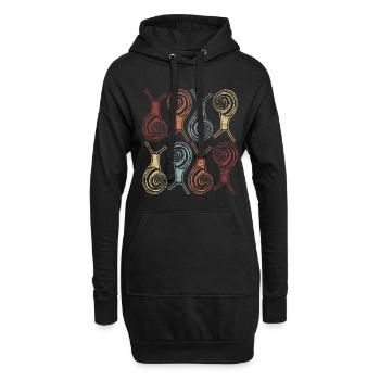 Schnecken Tiere - Hoodie-Kleid - Schwarz - Vorne