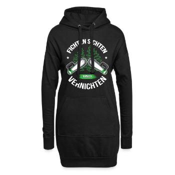 Holzfäller T-Shirt Fichten sichten und vernichten - Hoodie-Kleid - Schwarz - Vorne