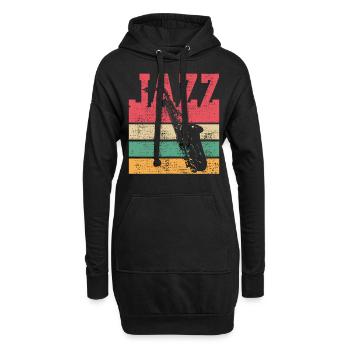 Musik Saxophon Jazz - Hoodie-Kleid - Schwarz - Vorne