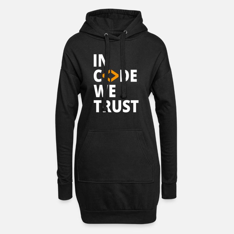 En code, nous faisons confiance au programmeur Geek Coding Nerd - Sweat-shirt à capuche long Femme - noir