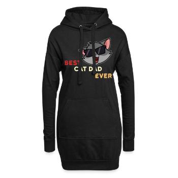 Best Cat Dad Ever - Sweat-shirt à capuche long Femme - noir - Devant