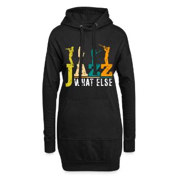 Saxophone Jazz Musique Blues Guitare - Sweat-shirt à capuche long Femme - noir - Devant