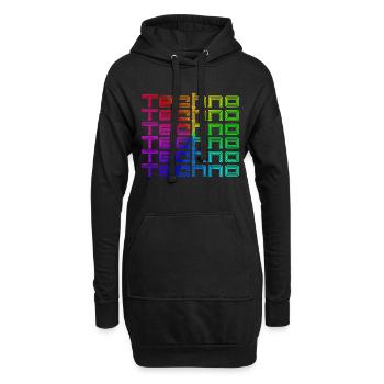 Techno Musik Bass Regenbogen Neon Geschenk - Hoodie-Kleid - Schwarz - Vorne