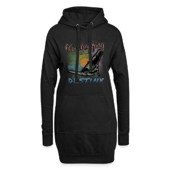 planche à voile - Sweat-shirt à capuche long Femme - noir - Devant