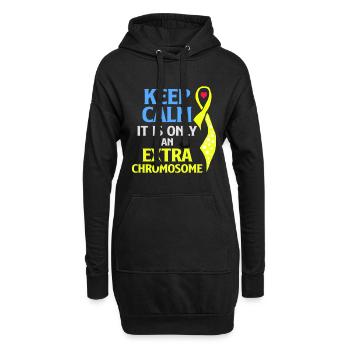 Down Syndrom Chromosom Trisomie 21 Awareness 321 - Hoodie-Kleid - Schwarz - Vorne