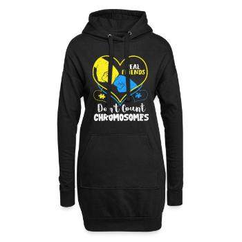 Down Syndrom - Hoodie-Kleid - Schwarz - Vorne