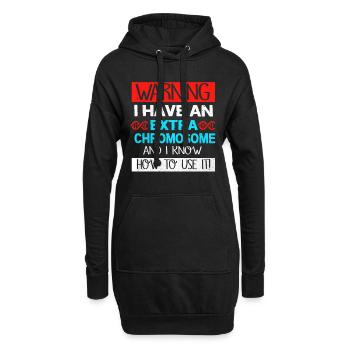 Down Syndrom - Hoodie-Kleid - Schwarz - Vorne