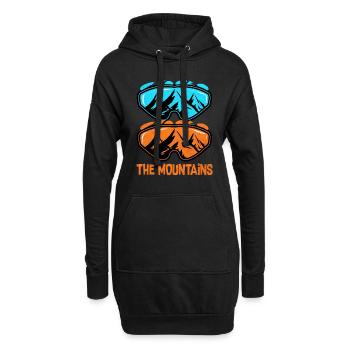 Skifahren Skifahren Skifahren Skifahren Skifahren - Hoodie-Kleid - Schwarz - Vorne