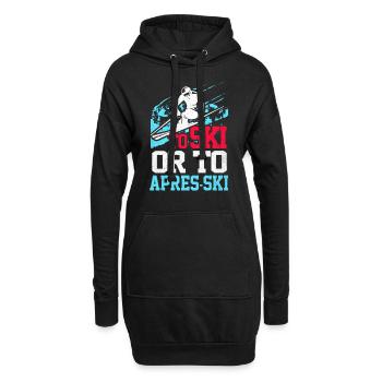 Skifahren Skifahren Skifahren Skifahren Skifahren - Hoodie-Kleid - Schwarz - Vorne