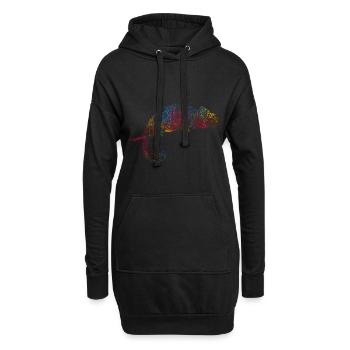 Chamäleon Farben - Hoodie-Kleid - Schwarz - Vorne