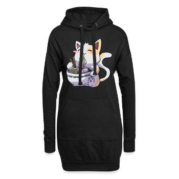 Anime Ramen Kawaii japanische Nudeln - Hoodie-Kleid - Schwarz - Vorne
