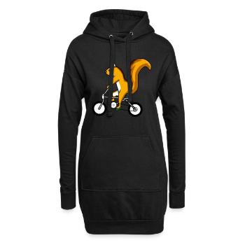Squirrel Bicycle Chipmunk Rodent - Hoodie Dress - black - Front