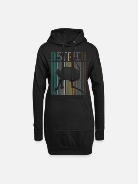 Strauß - Hoodie-Kleid - Schwarz