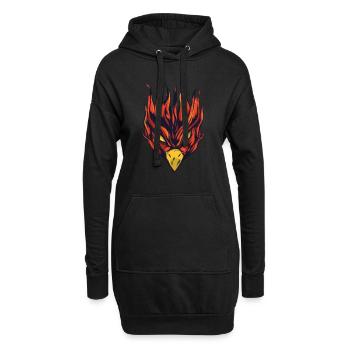 Phoenix brûlant - Phoenix brûlant - Sweat-shirt à capuche long Femme - noir - Devant