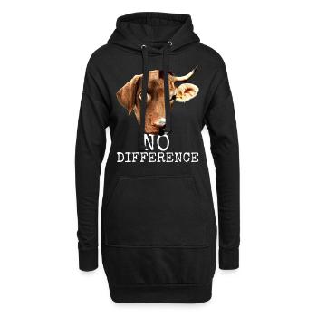 No Difference Pro Vegan Vegetan Tierschutz - Sweat-shirt à capuche long Femme - noir - Devant