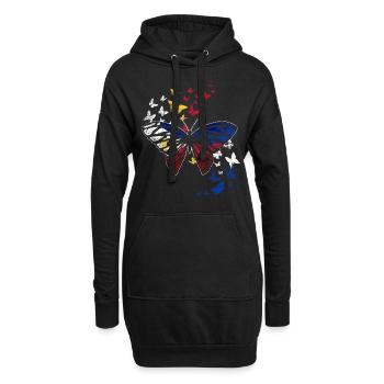 Philippinen Paradies - Hoodie-Kleid - Schwarz - Vorne