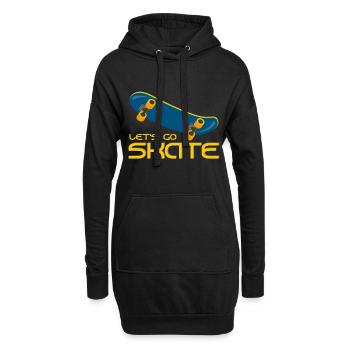 Skateboarder - Hoodie-Kleid - Schwarz - Vorne