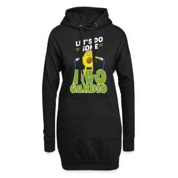 Lustiger Spruch lustige Sprüche Sport Avocado - Hoodie-Kleid - Schwarz - Vorne