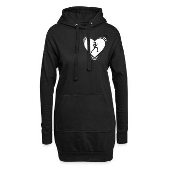 Jogging jogging joggeuse course de battement de coeur - Sweat-shirt à capuche long Femme - noir - Devant