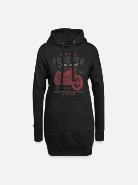 Cadeau de motard moto motard - Sweat-shirt à capuche long Femme - noir