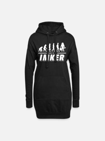 Imker Evolution Bienenzüchter Wabe Shirt Geschenk - Hoodie-Kleid - Schwarz