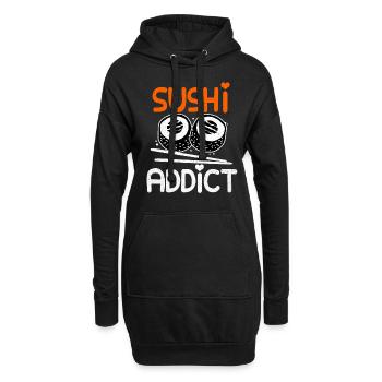 Sushi - Sweat-shirt à capuche long Femme - noir - Devant