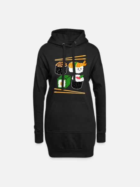 Sushi - Hoodie-Kleid - Schwarz