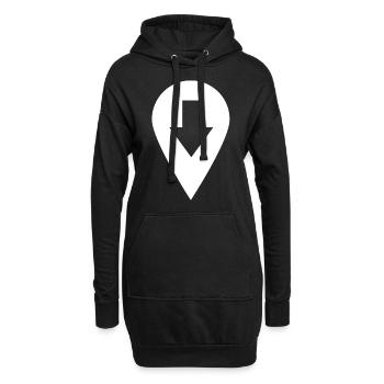 Vessie emplacement avec flèche vers le bas - Téléchargement - Sweat-shirt à capuche long Femme - noir - Devant