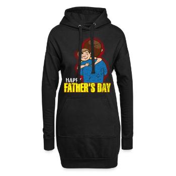 Vatertag Männertag Herrentag Papa ist der Beste - Hoodie-Kleid - Schwarz - Vorne