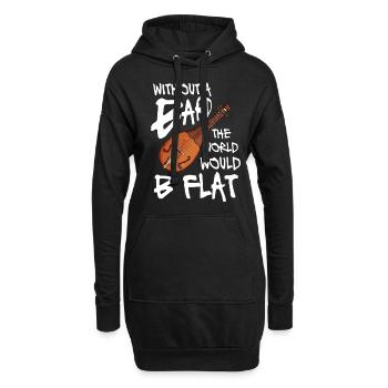 Without a bard the world would b flat - Hoodie-Kleid - Schwarz - Vorne