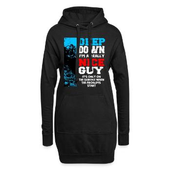 Taucher Geschenk Lustig Diving Tauchen Sport Meer - Hoodie-Kleid - Schwarz - Vorne