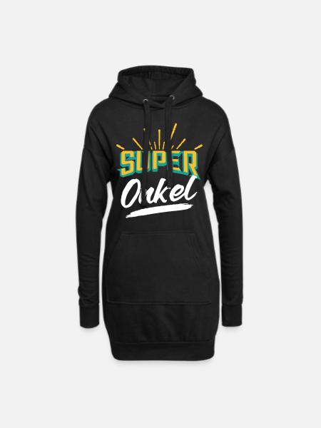 Onkel Super Onkel - Hoodie-Kleid - Schwarz